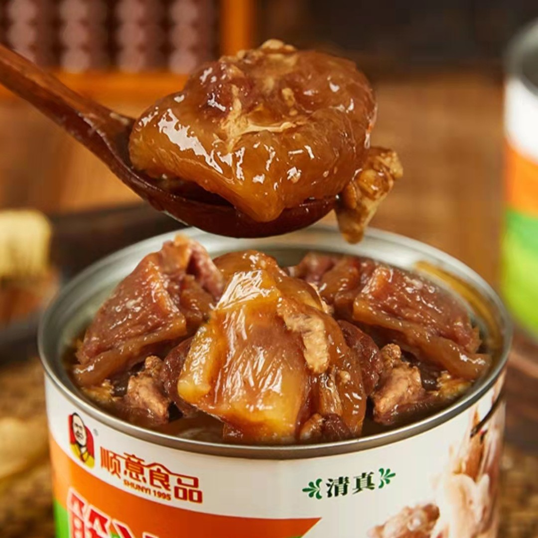 顺意清真 筋头巴脑罐头 500克/罐 开罐即食 多种吃法