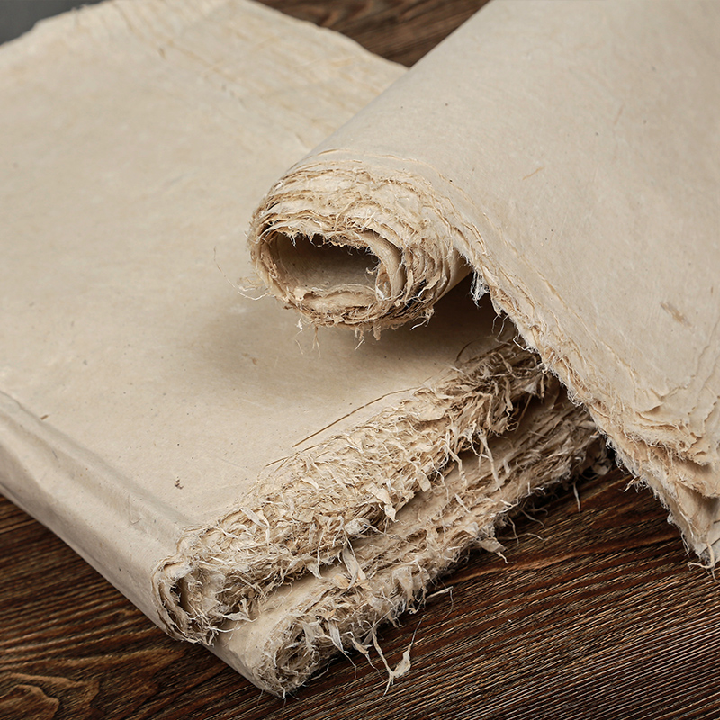 纯手工枸皮纸构树皮毛边纸仿旧复古麻纸旧书翻新抄古籍专用纸