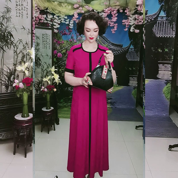夏季针织半袖黑条连衣裙春夏超显瘦连衣裙轻奢高端连衣裙
