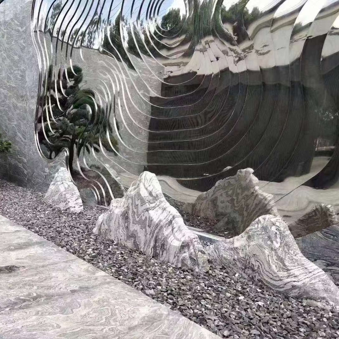天然庭院切片组合花园室内简约现代园林景观石打磨异形加工定制
