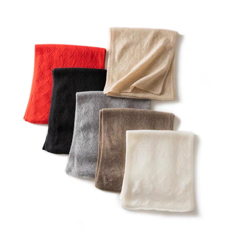 【小尺寸人字纹】 纯山羊绒围巾小围巾围脖百搭男女通用版