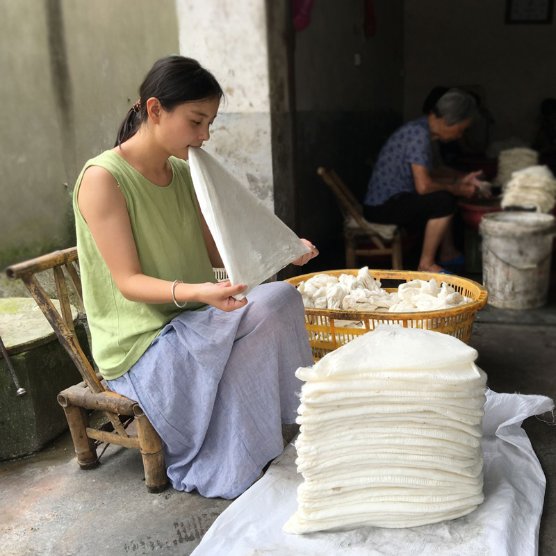 桐乡纯手工桑蚕丝被冬被子春秋双人子母被芯全棉斜纹布儿童夏凉被