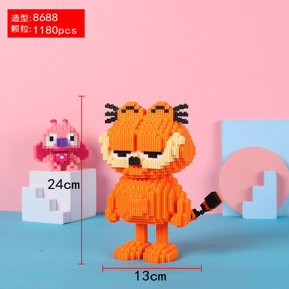 加菲猫积木儿童益智动脑拼装男女孩玩具