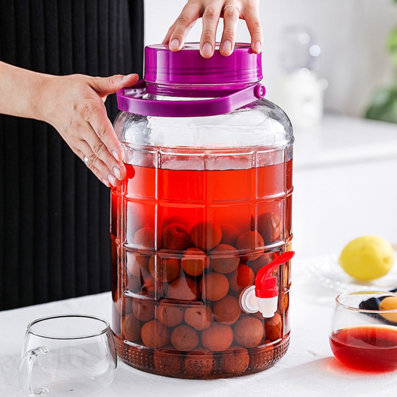 泡酒玻璃瓶带龙头专用酒坛家用药酒瓶10斤泡菜坛子腌菜密封玻璃罐