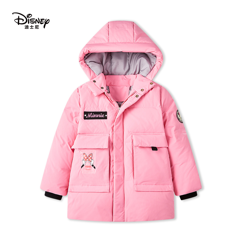 Disney/迪士尼新款女童中大童时尚小公主厚款羽绒服XGQ3SU083