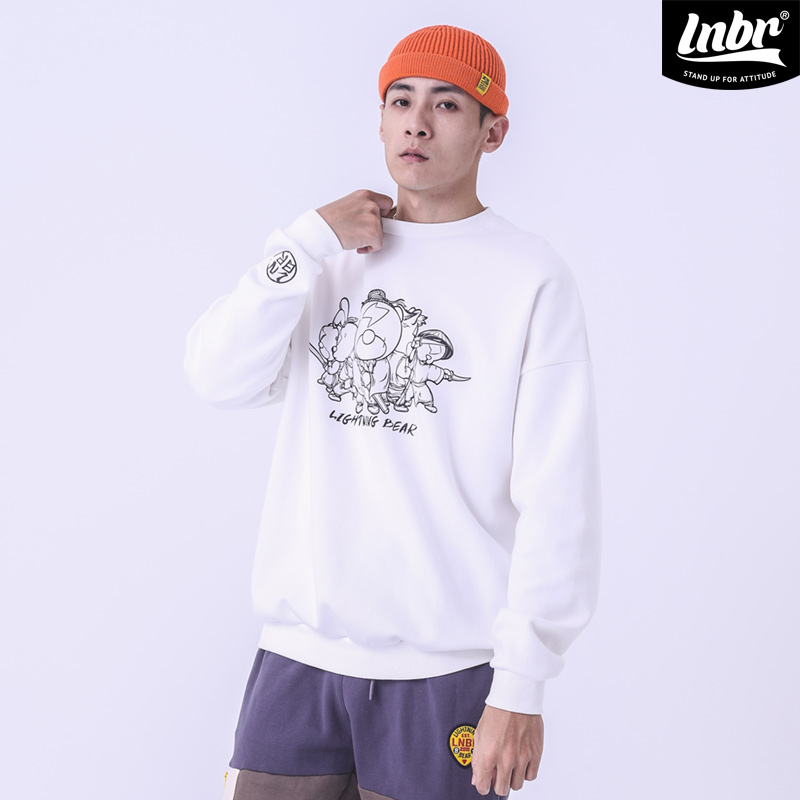 LNBR秋季男上衣长袖时尚休闲宽松潮流印花卫衣