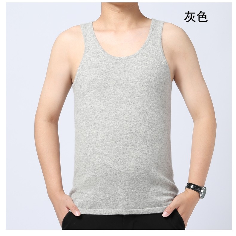 男士羊绒背心100纯山羊绒秋冬纯色贴身背心男式内穿内搭保暖暖背