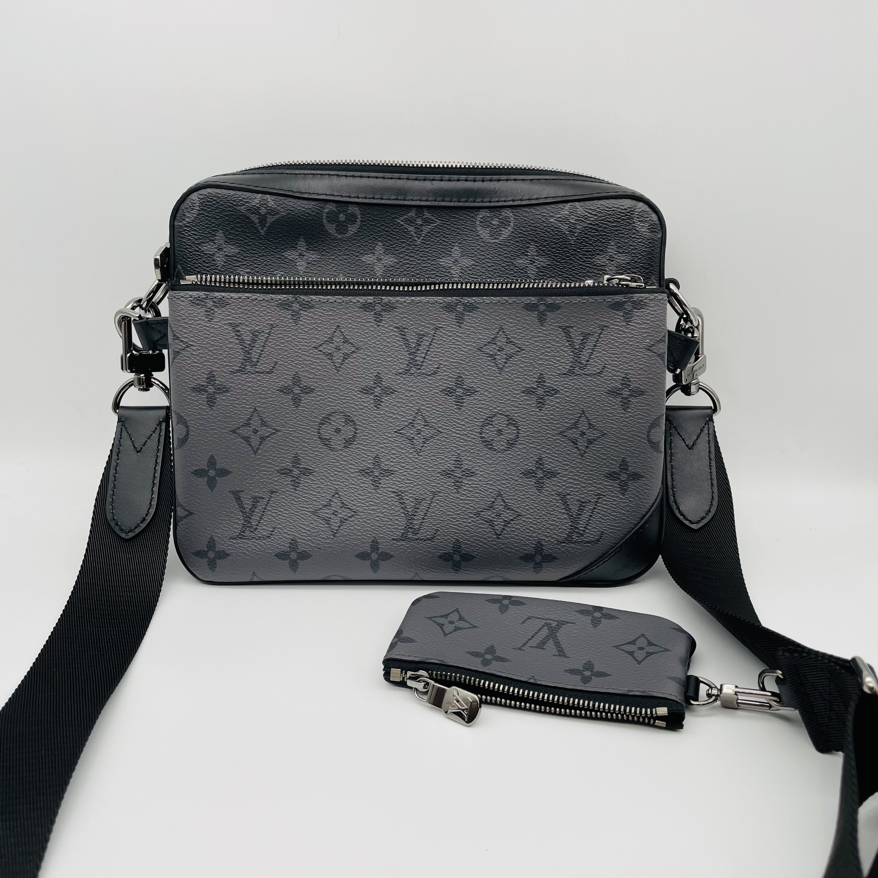 95新 LouisVuitton/路易威登 Trio三合一斜挎包|男士|经典黑花