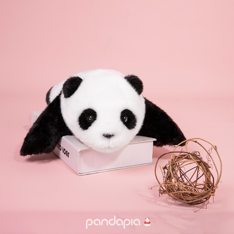 pandapia熊猫文创《熊猫伴伴》长毛版趴趴熊 毛绒玩偶 小熊猫公仔
