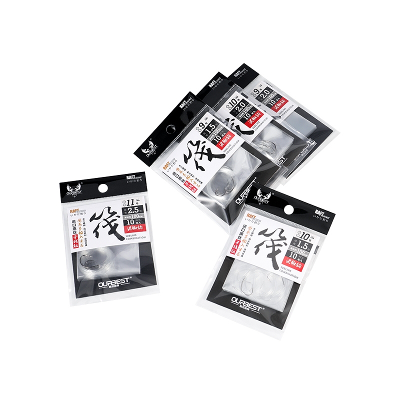 欧贝丝特筏钓鱼钩绑好成品子线组手工绑制带倒刺泥鳅钩线钩套装