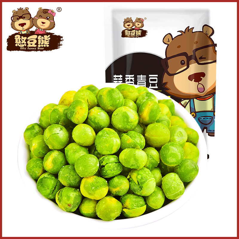 【憨豆熊-浮力】蒜香青豆200g青豌豆炒货坚果散装休闲零食批发