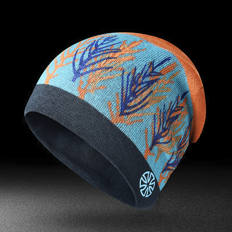 屲【wa】0044吉顶 双面戴 冬季户外运动跑步马拉松双层针织帽子