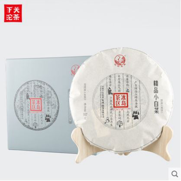 下关沱茶茶叶 普洱 生茶 2017年 精品小白菜饼茶 泡饼 357克1片