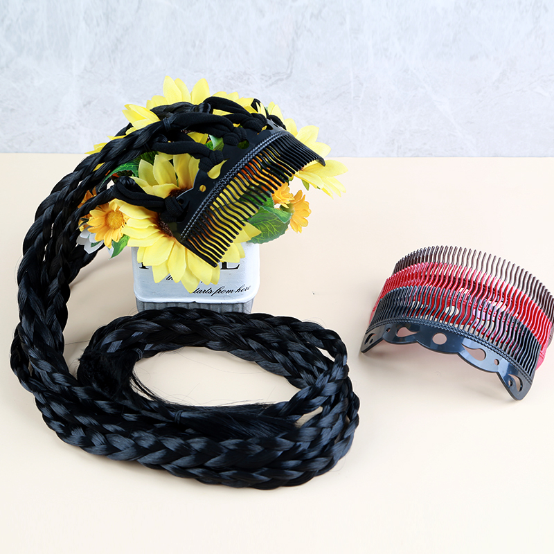 新疆弧形梳子卡加5根辫子90公分长假发新疆舞蹈假辫子