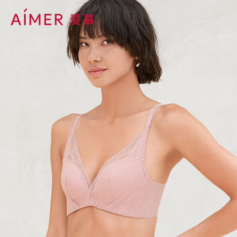 【隐孔杯】爱慕爱波点聚拢舒适法式蕾丝女士文胸AM115271+AM175271