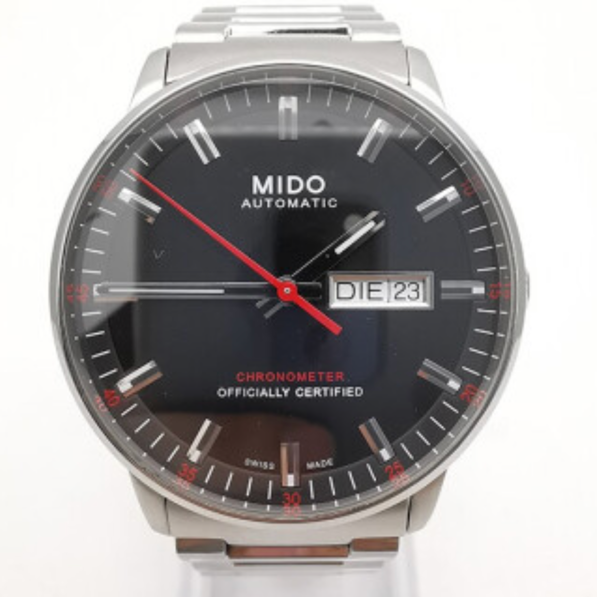 95新 Mido/美度 指挥官二代M021.431.11.041.00机械腕表黑盘红针