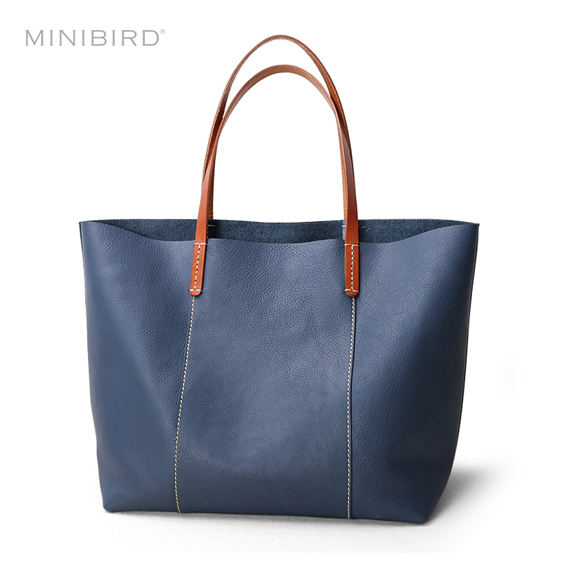 包包女真皮简约原创百搭手工大容量牛皮托特包手提通勤单肩包大包