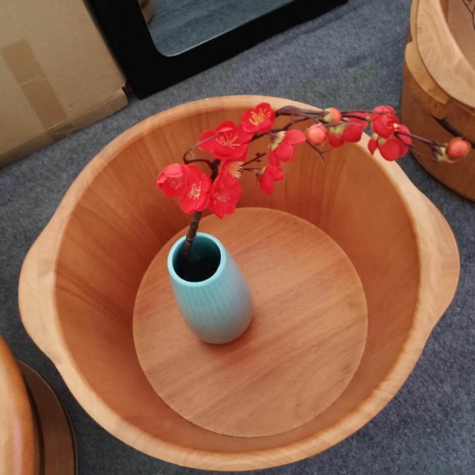 泰国进口橡木泡脚桶洗脚盆家用洗脚桶实木木质足浴桶泡脚桶