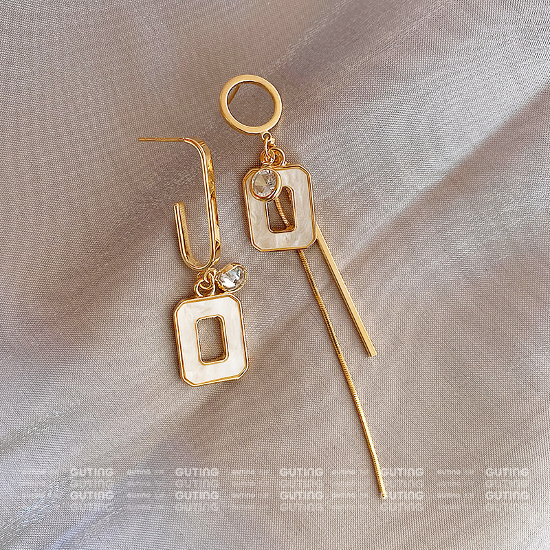 铜合金合成锆石耳饰 6888修饰脸型高端独特耳饰长款流苏网红耳环