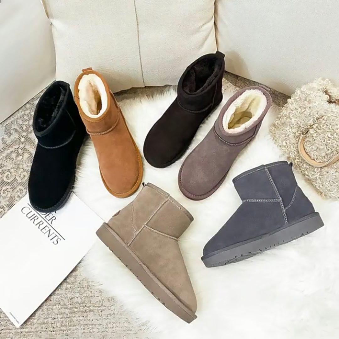 Acesc/艾斯臣A17460253A雪地靴女冬季短筒靴保暖加厚加绒面包鞋