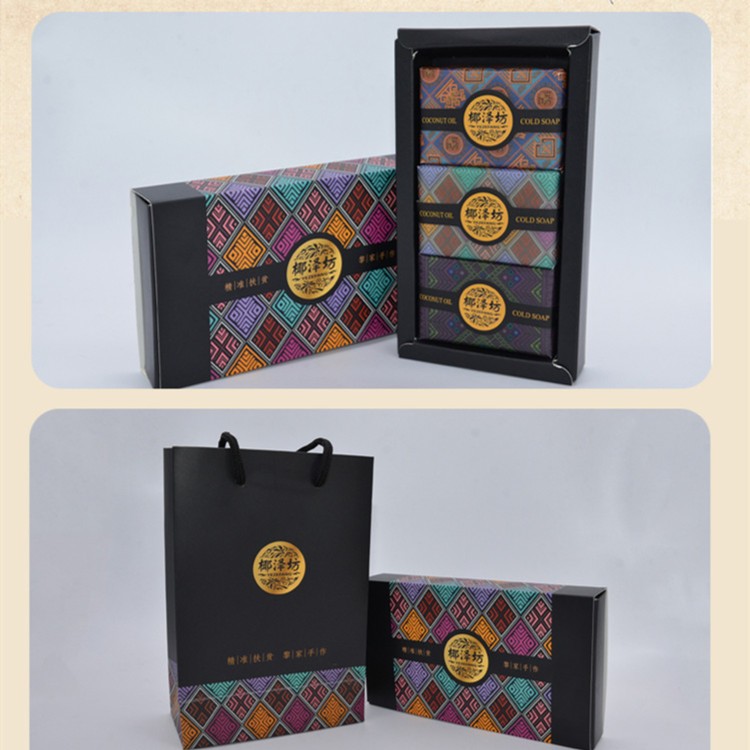 椰泽坊椰子精油手工皂3块礼盒装装