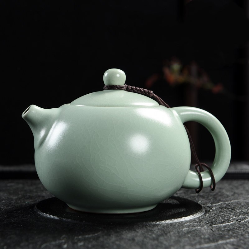 汝窑茶壶开片大号汝瓷可养小单壶冰裂西施壶哥窑陶瓷功夫茶具包邮