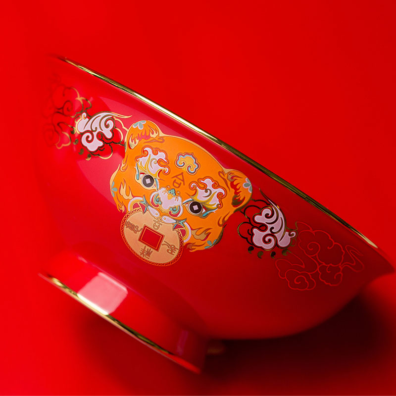 华光国瓷2022年春碗虎年生肖贺岁礼高档伴手礼礼盒装虎跃春碗
