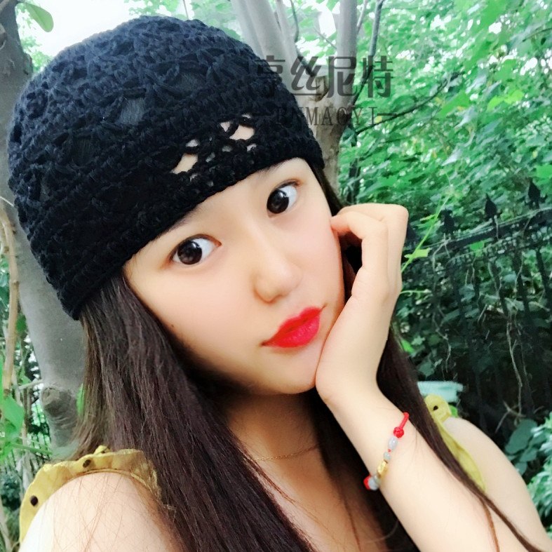 薄款细丝光新款手工帽编织欧美镂空帽复古线帽针织女夏帽包头帽