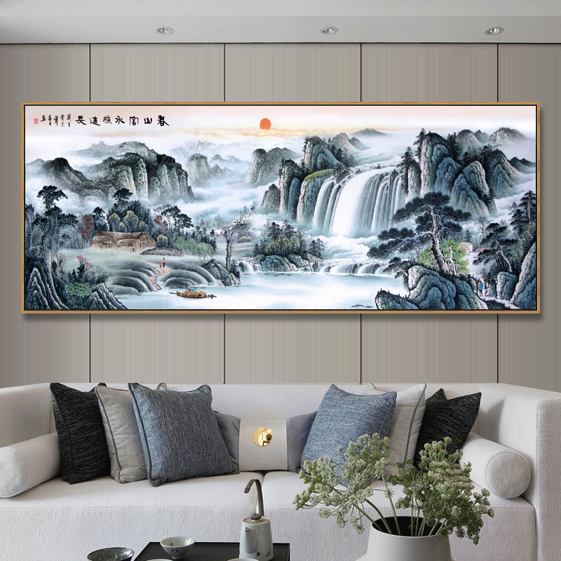 新中式客厅钻石画满钻富春山居图钻石贴十字绣现代山水风景砖石绣