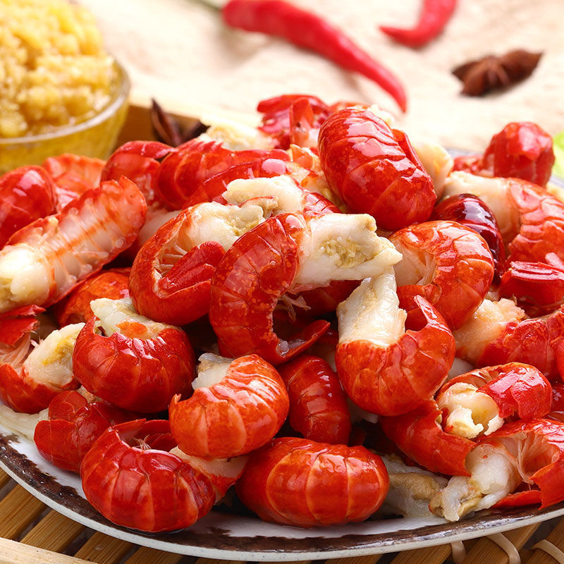 连云港批发新鲜现剥带黄带膏龙虾尾3斤1盒冷链发货肉质Q弹易脱壳