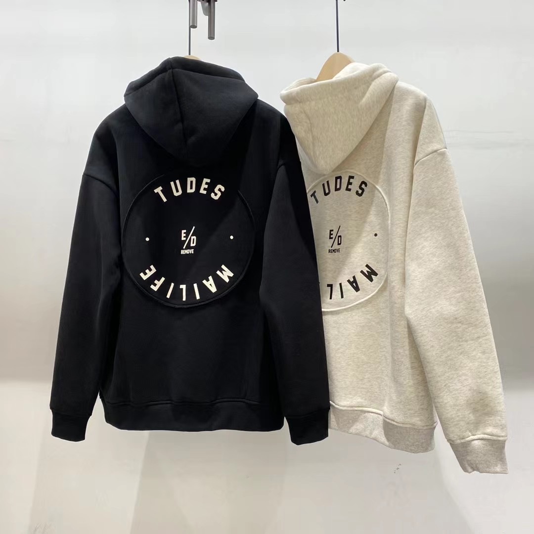 （断码清）冬季加绒加厚贴布工艺潮牌连帽卫衣宽松版型休闲百搭潮流