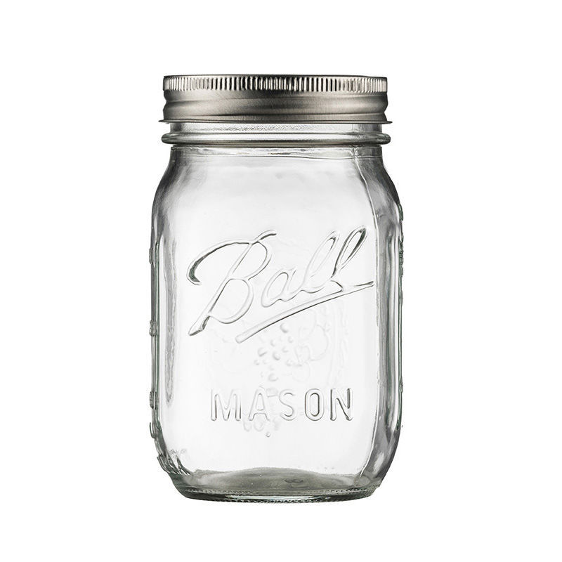 美式经典梅森罐玻璃透明密封ins奶昔沙拉罐燕麦早餐杯带盖储物