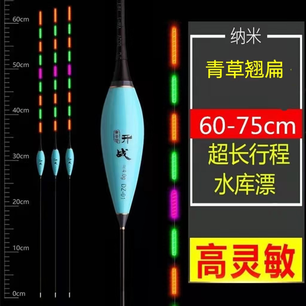 开战日夜两用DZ-01夜光漂深水大物超长行程漂青鱼草鱼电子漂