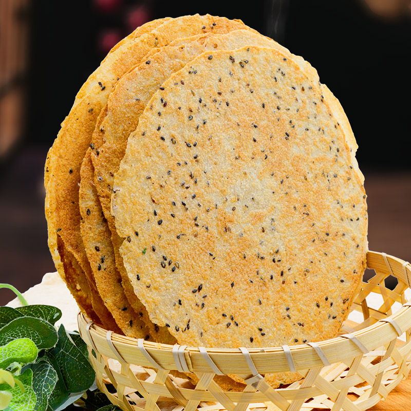 够晋昔阳压饼花椒叶3袋24片山西特产芝麻薄脆粗粮香脆烧饼干零食