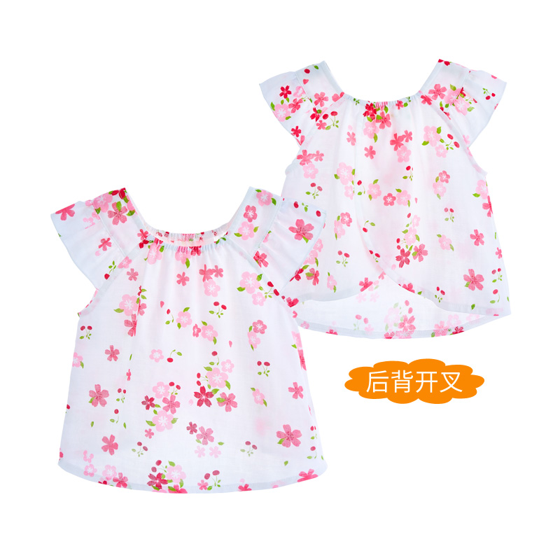 宝然婴儿背心夏季薄款纱布公主上衣露背外出服女宝宝夏装3693