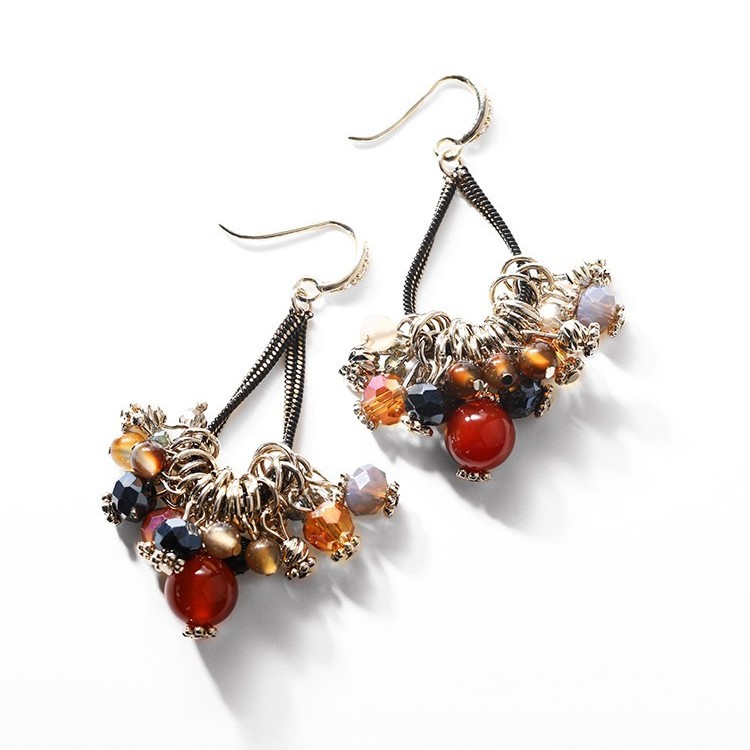 铜合金耳饰 5506 复古巴洛克手作民族风个性时尚长款流苏耳饰耳坠