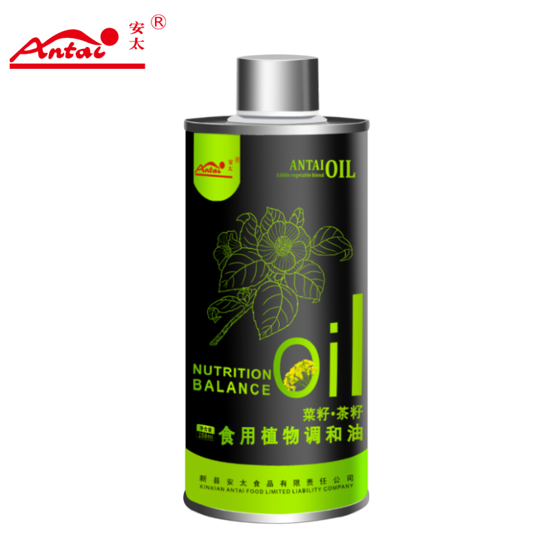 安太菜籽.茶籽食用植物调和油250ml圆罐 