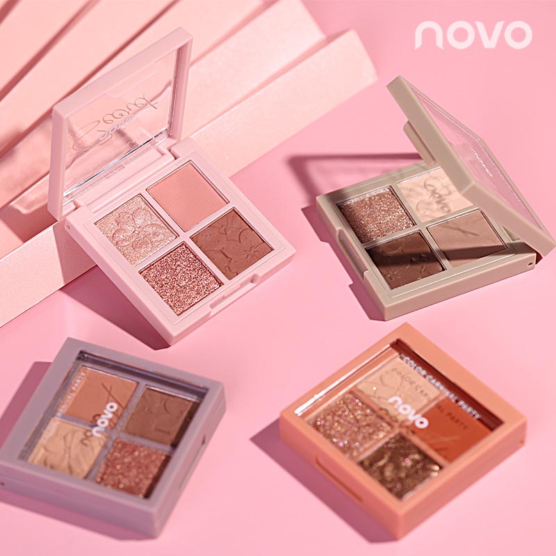 NOVO【送刷子】4色眼影粉质细腻易上色防水防汗不脱妆不飞粉高颜值