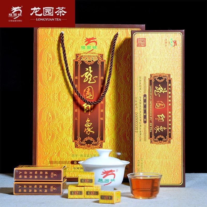 龙园号普洱茶熟茶龙园印象勐海小金饼360g古树茶云南普洱茶饼