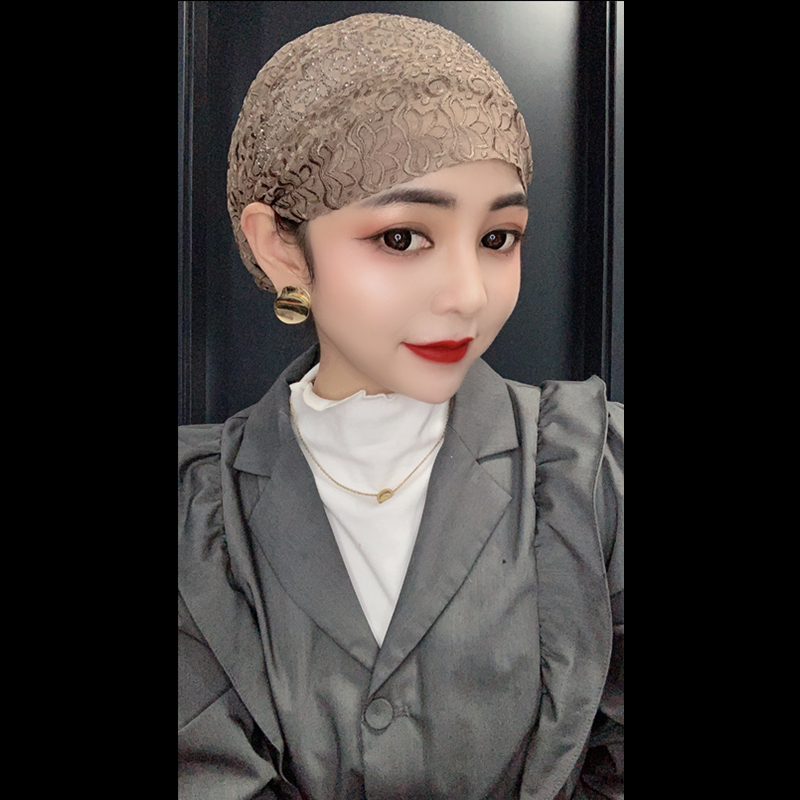 新款弹力松紧包头帽子简约时尚妈妈帽穆斯纱巾帽简约套头遮发帽女