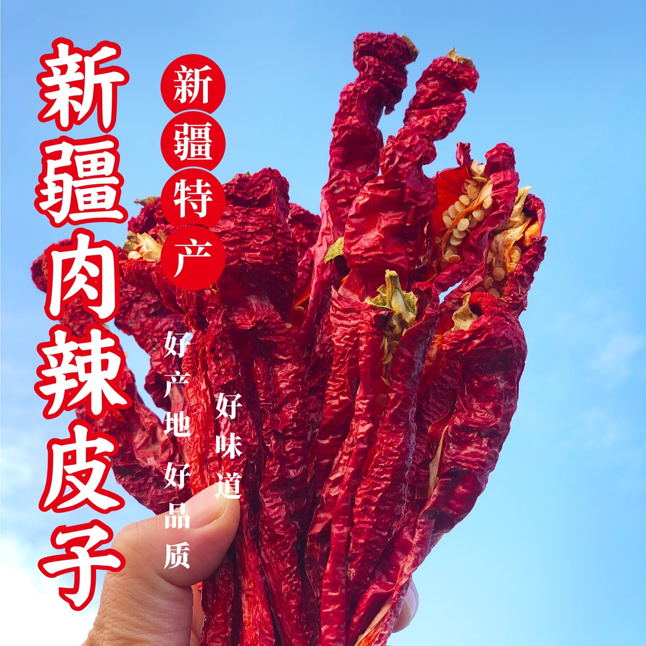 新疆辣皮子博湖/微辣甜香肉厚/普通装450g-2斤包邮自然干辣椒皮子