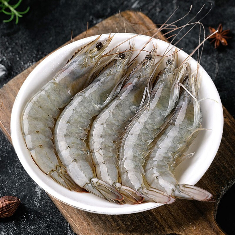 海洋速冻特大虾20/30规格2盒装盐冻深海新鲜活冻白虾装深海捕捞