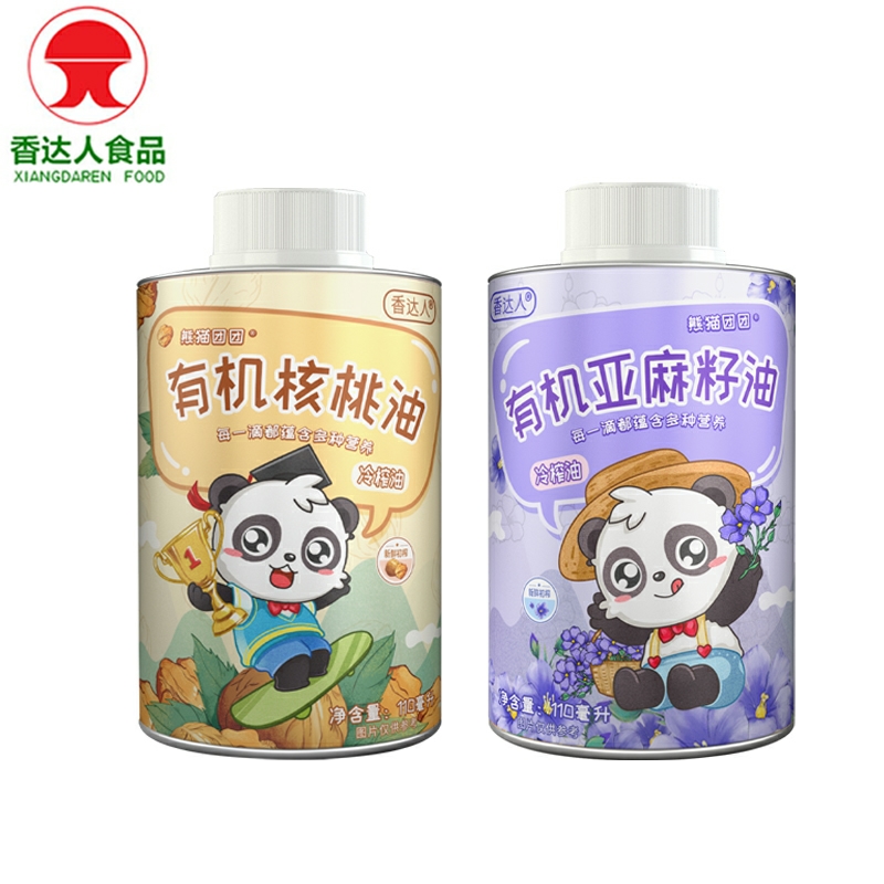 香达人有机核桃油亚麻籽油110 毫升组合装送儿童婴幼儿食用辅食谱