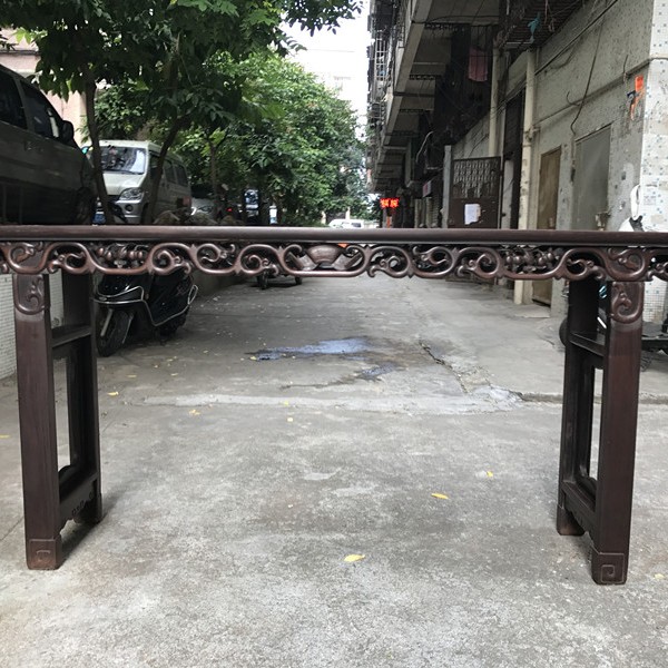  清代老家具酸枝木 如意吉祥纹大条案供桌明清古董木艺古典家具