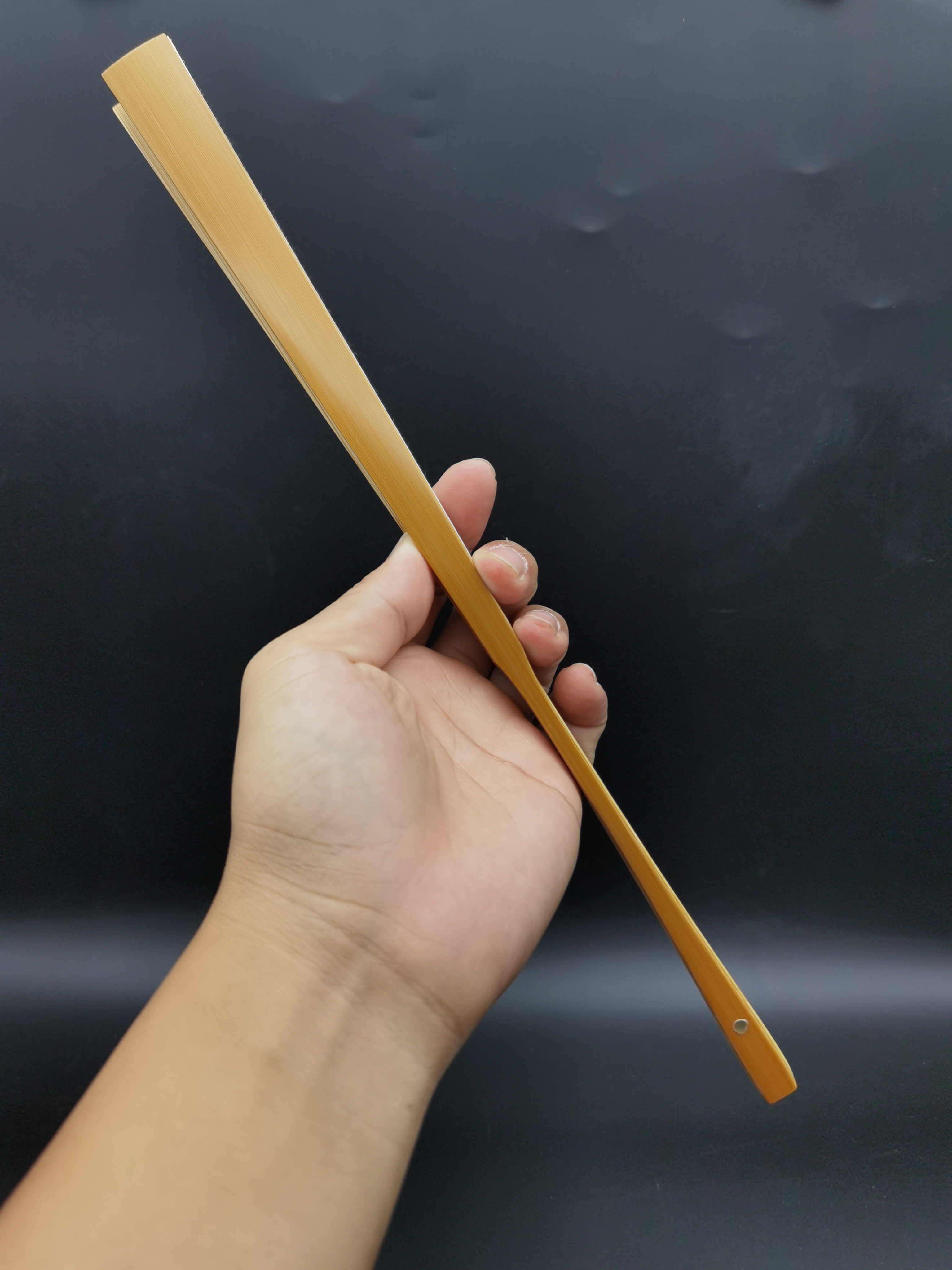 张良宏玉竹古方头型文玩折扇
