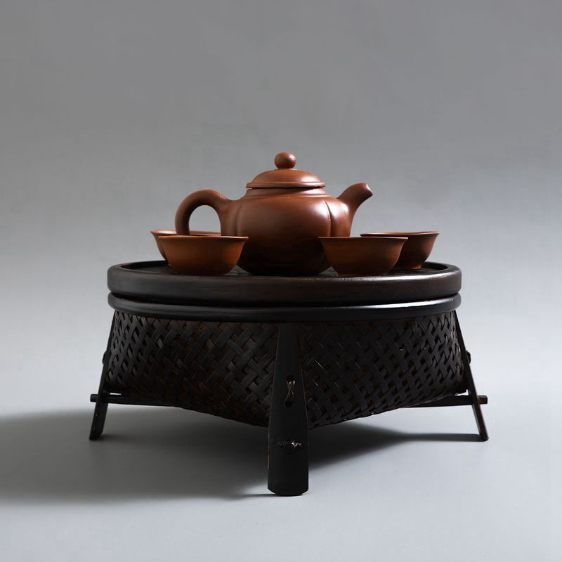 复古干泡茶盘托盘客厅家用水果盘竹制茶道茶具收纳盘大号文盘