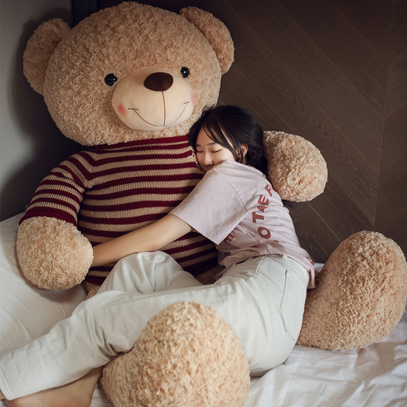 正版大号泰迪熊公仔毛绒玩具布娃娃女生男孩大熊抱抱熊睡觉床上超