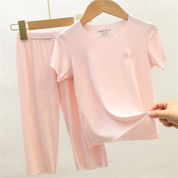 20266儿童家居服套装薄款无痕男童女童空调服圆领春夏睡衣亲子装