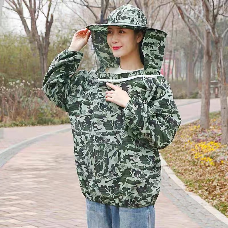 防蜂服全套透气型专用蜜蜂衣服防蜂帽养蜂工具加厚分体半身防蜂衣