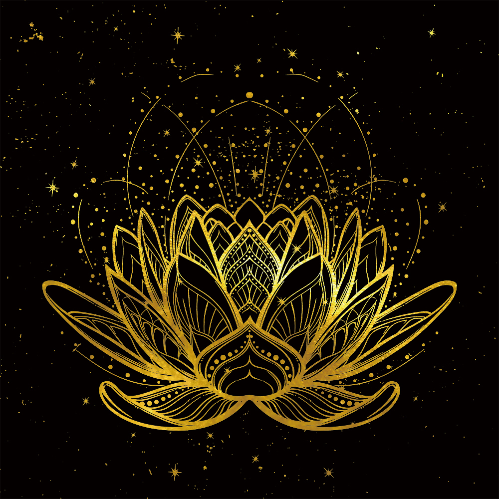 曼陀罗 荷花 幸运之手描金画稿 静心减压涂色 DIY手绘填色装饰画